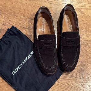 Beckett Simonon Dark Brown Suede Loafers